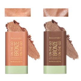 SeleneTenderaes Bronzer Stick, Facial Contouring Stick,Cream Contour Stick, Facial Contouring Stick,Highlight Contour Makeup Long Lasting, Face Bronzer, Face Shaping,03,Rich Glow&04,Beach Glow