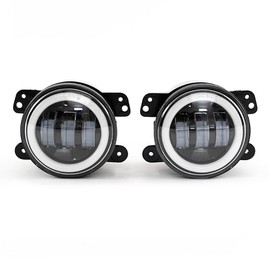 HIBRONGO 4-Inch LED Fog Lights for Jeep Wrangler Unlimited JK 2007-2018 | 60W High-Intensity Fog Lights | Off-Road Driving Lamp - 2PCS