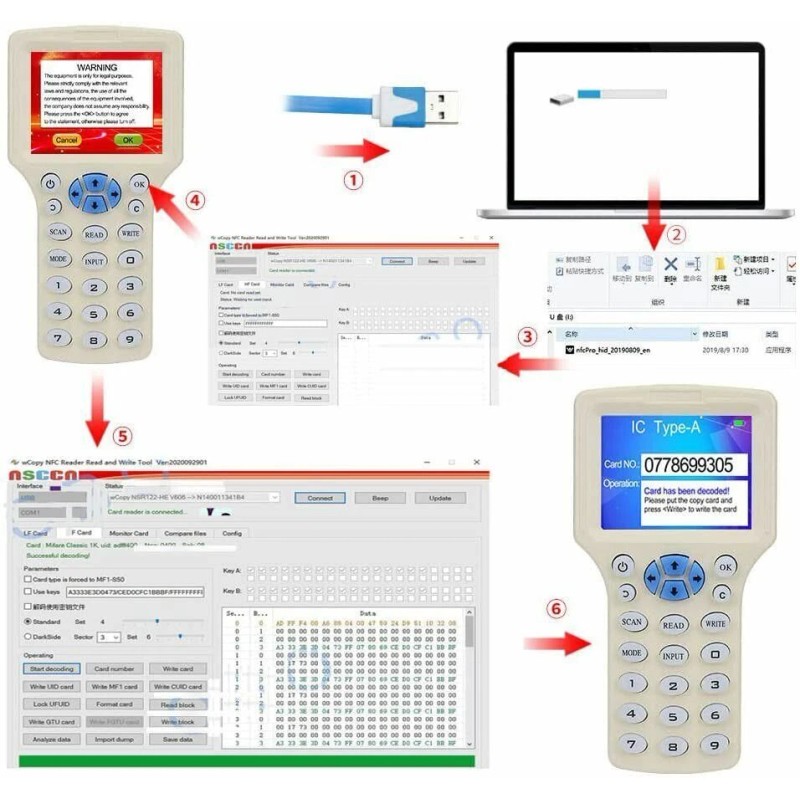 JahyElec 10 Frequency NFC Smart Card Reader Writer RFID Copier
