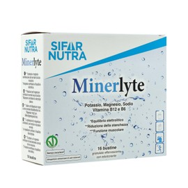 Sifar Nutra Minerlyte Electrolyte Preparation with Potassium, Magnesium, Sodium, Vitamin B12 and B6, Rehydration and Muscle Recovery, for Sports and Physical Activity, Vegan, Orange, 16 Bags