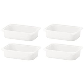 I-K-E-A 4x TROFAST Storage Box,White Container 16 ½x11 ¾x4 ''