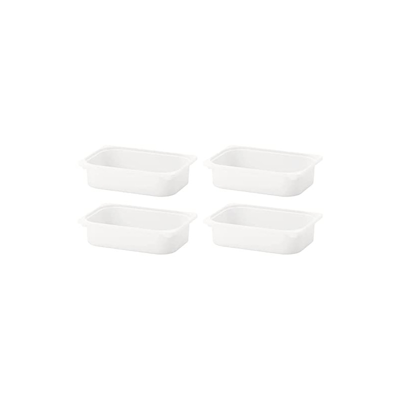 I-K-E-A 4x TROFAST Storage Box,White Container 16 ½x11 ¾x4 ''