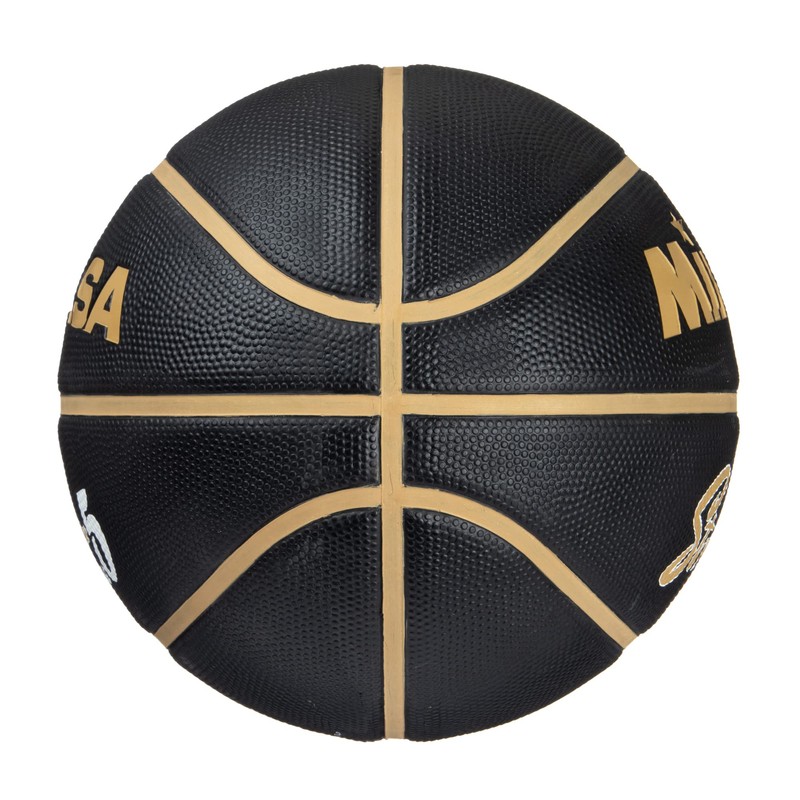 Mikasa BB502B-BKGL-EC Basketball, Size 5, Rubber, Black/Gold, Recommended Internal Pressure