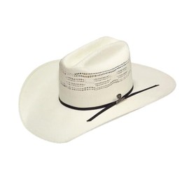 ARIAT Unisex Adult Bangora Straw Western Band Hat, Tan/Black , 7-1/8