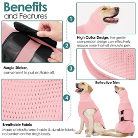 AOFITEE Dog Anxiety Vest, Dog Anxiety Calming Hoodie, Pet Thunder Jacket Calming Shirt for Fireworks, Thunder, Travel, Separation, Noise Block & Ear Protection Recovery