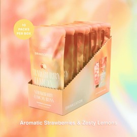 EVERYDAZE Drinkcation Zero Sugar Ready to Drink Fruit Ade with Real Fruit Concentrate | Korean Convenience Store Drink | 7.8 fl oz Pouches x (10 Pack), Low Calorie (Strawberry Lemon Bliss)