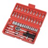 PIT66 46Pcs Set 1/4" Ratchet Wrench Combination Socket Tool Set