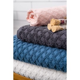 Simpli-Magic 79453 Diamond 100% Cotton Bath Towels, Pink, 4 Count