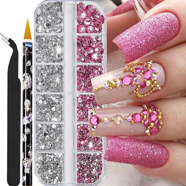 Nail Rhinestones Nail Gems Flatback Rhinestones for Crafts Mix 5