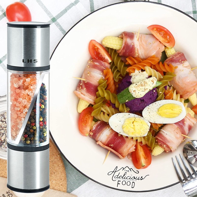 LHS 2 in 1 Salt and Pepper Grinder, Clear Acrylic