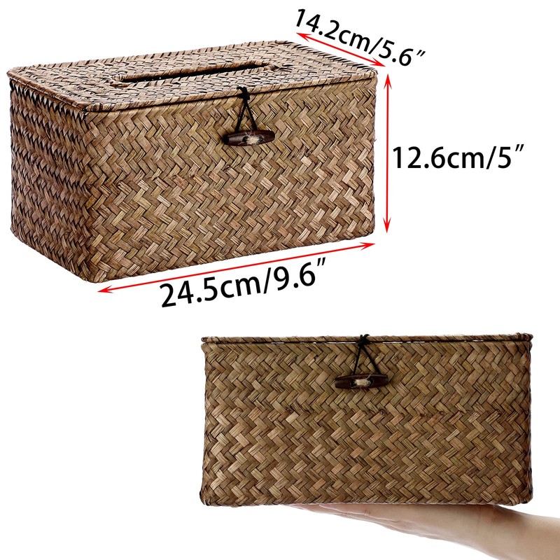Sumnacon Tissue Box Cover Large Rectangle Tissue Box Seagrass Tissue