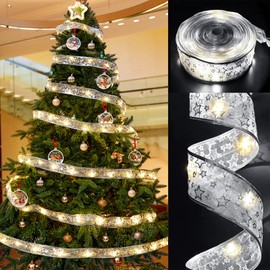 Christmas Ribbon Lights, 5 m Shiny Ribbon Fairy Lights, 50 LEDs, Christmas Decoration, Shining Ribbon Fairy Lights, Christmas Tree Decoration Lights, Christmas Tree Ribbon, Christmas Decoration,