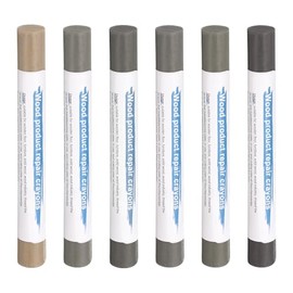 HARFINGTON Wood Filler Sticks 6 Colors Wooden Wax Touch Up Furniture Repair Crayons for Light Iron Gray, Light Luxury Gray, Dark Gray, Dark Lead Gray, Cement Gray, Rubberwood