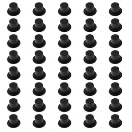 EIHI Pack of 40 Mini Black Cylinder Hats, Plastic Wizard Cylinder Miniature Christmas Decoration Craft Gift Accessories for Snowman Decoration Christmas Party, 24 x 16 mm, black