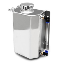 YIUIY Universal Coolant Overflow Tank 2l Aluminum Coolant Radiator Overflow Reservoir Expansion Tank Silver