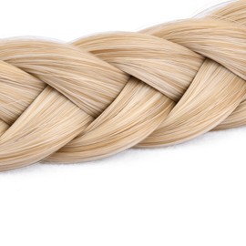 DIGUAN 2 Strands Synthetic Hair Braided Headband Classic Chunky Plaited Braids Elastic Stretch Hairpiece Women Girl Beauty accessory, 54g (Honey Blonde)