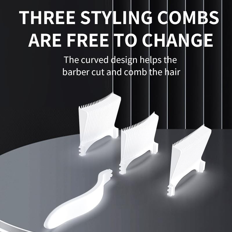 3-in-1 Hair Fade Comb, Left/Right Interchangeable Precision Thinning & Cutting