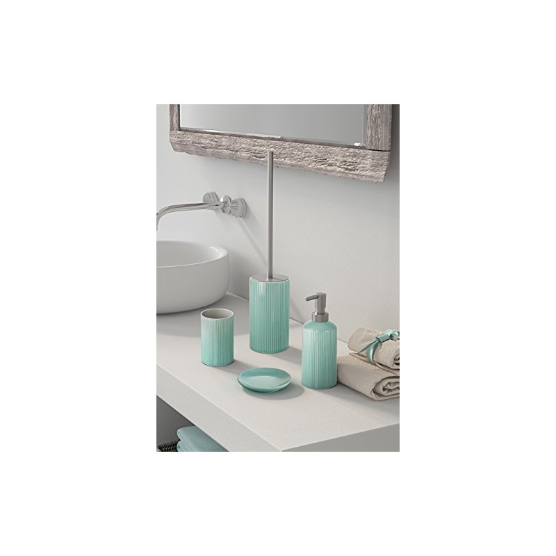 Gedy Sabina Soap Dispenser, Ceramic, Aquamarine, 7.5 x 7.5 x 19