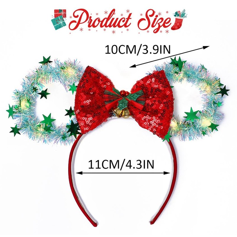 Reaky Christmas Headbands, Christmas Headpieces, Hair Accessories for Women (Green,