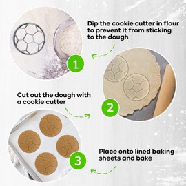 Moose Goods Soccer Cookie Cutter Set of 2 - Soccer Ball Cookie Cutter Shapes & Stamps, Sports Soccer field Cookie Cutter for DIY Baking Supplies - Soccer Cookie Cutter Kit for Sports-Themed Party