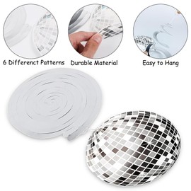 48 Pcs Hanging Swirl Decor, 70s Disco Ball Hanging Swirls, Disco Party Hanging Streamer, Disco Ball Decorations, Silver Ceiling Decor for Retro Disco Fever Party Birthday Party Favors Supplies