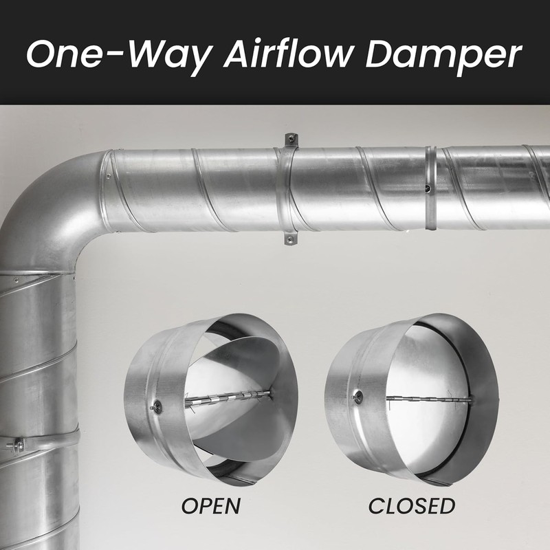 Repa Market Galvanized Steel 10 Inch Duct Backdraft Damper -