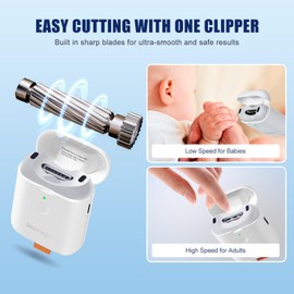 Electric Nail Clipper for Baby Nail Trimmer, Automatic Electric Nail Clippers with LED Light, Mini Nail Clippers for Adults, Seniors, Babies, Children
