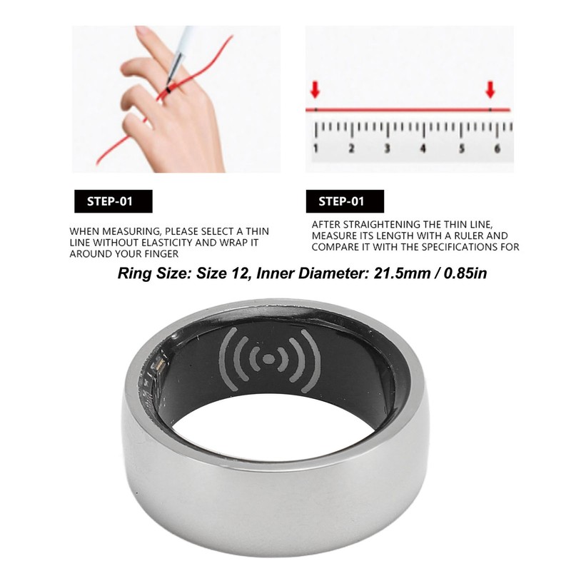 Smart Fitness Tracker Ring IP68 Waterproof Bluetooth Pedometer Smart Ring