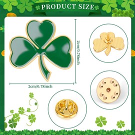 SANNIX 60Pcs Shamrock Pins, St. Patrick's Day Lapel Pins Green Shamrock Enamel Badge Brooches Irish Lucky Decorations Buttons for Backpacks Clothes Holiday Souvenir Gift