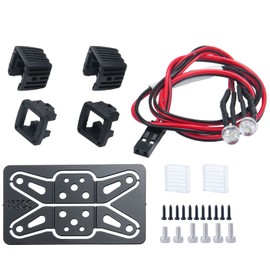 MORFUM RC Car LED Lights Headlights Headlamp Square Lens Spotlight 4PCS Compatible with 1/10 RC Crawler Car TRX4 TRX6 Axial SCX10 90046 RR10 D90 Upgrades Parts (A-Striped)