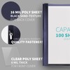 Binditek 10 Pack Clear Front Report Covers with 3 Prongs,