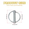 PATIKIL M10x50 mm Tractor Lynch Pin with Ring, 6 Pcs