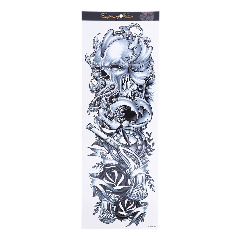 8 Sheets Full Sleeve Temporary Tattoos Stickers Watrproof 8 Sheets