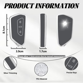 TOOMUME Key Cover, Car Key Case Suitable for VW Volkswagen Golf 8 MK8 Cupra Born Formentor Seat Leon MK4 Ateca Tarraco Skoda Octavia 8, Key Cover Protection Key Housing - Smart Key