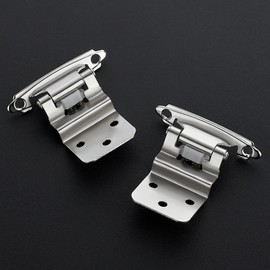 Ravinte 30 Packs (15 Pairs) 3/8" Inset Satin Nickel Cabinet Hinge,Self Closing Hinges for Kitchen/Bathroom/Furniture Cabinets & Doors,Decorative Cabinet Hardware Kitchen Cabinet Hinge with Door Bumper