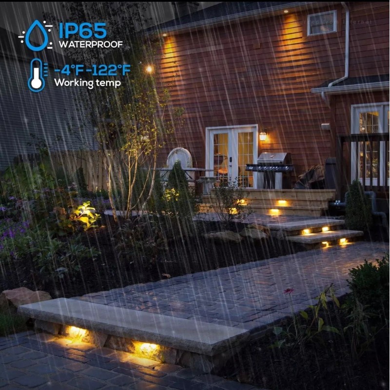 LEONLITE LED Low Voltage Hardscape Lighting, 7 Inch Landscape Lights