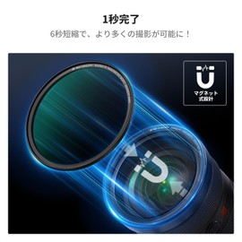 K&F Concept 2.6 inches (67 mm) Magnetic Adapter Ring + GND8+ND8+ND64+ND1000 5-Piece Set ND Filter, Half ND Filter, Magnetic Absorption, Convenient Installation, Filter Case Included, 28 Layer Nano