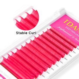 TDANCE Colorful Easy Fan Volume Lashes Eyelash Extension Supplies Rapid Blooming Volume Eyelash Extensions Thickness 0.07 DD Curl Mix 8-15mm Self Fanning Eyelashes Extension (Pink,DD-0.07,8-15mm)
