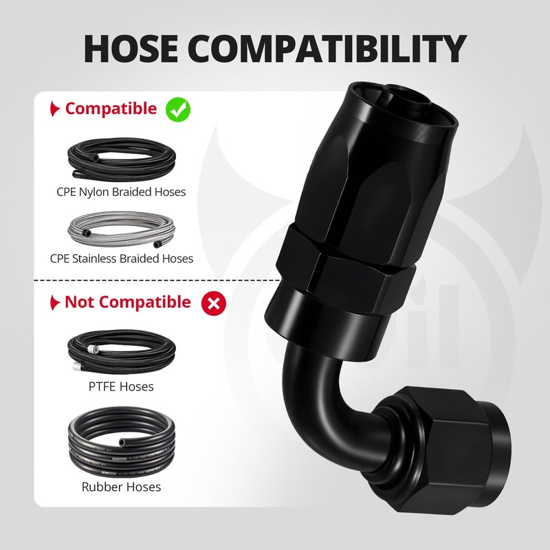 EVIL ENERGY 6AN Hose End Fitting Kit Straight 45 90
