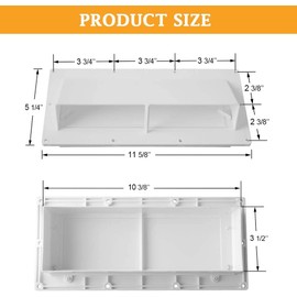 Wadoy RV Range Hood Vent Cover, RV Stove Vent Cover/RV Exhaust Vent Cover, White (Include 10 Pcs Screws)