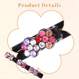 4pcs 2025 New Sparkling Crystal Stone Braided Hair Clips for Women With Rhinestones, Shiny Elegant Braided Hair Clips Accessories for Easily Quick Change of Look Styling Sectioning(Flower)