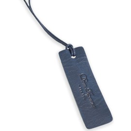 Dom Teporna Bookmark, Genuine Italian Leather, Drawstring Bookmark, Stylish Reading, Bookmark, Bookmark, Navy