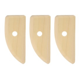 HARFINGTON 3pcs Pottery Ribs 12cm x 5.3cm Wooden Clay Ceramic Sculpting Tools for Finishing Shaping and Smoothing Removing Finger Marks