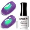 Deep Violet Green Glitter Cat Eye Gel Nail Polish with