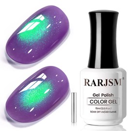 Deep Violet Green Glitter Cat Eye Gel Nail Polish with Magnet Stick