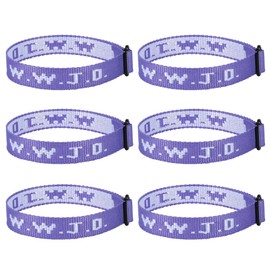 Aospkle 6PCS/12PCS WWJD Bracelet Pack for Women Men, Christian Gifts Wristbands, WWJD Bracelets - What Would Jesus Do Bracelet, 6 Purple