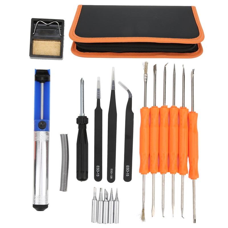 20Pcs Electric Soldering Iron Set Temperature Adjustable Without Switch Welding