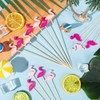 150 Pcs Flamingo Cocktail Picks 4.7Inch Cocktail Sticks Bamboo Toothpicks,