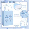 JarThenaAMCS 24Pcs Blue Bow Paper Bags Cute Bow Knot Treat