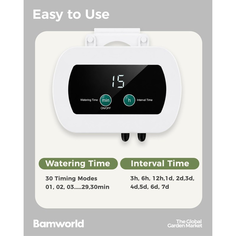 Bamworld Automatic Watering System for 10 Potted Plants Indoor